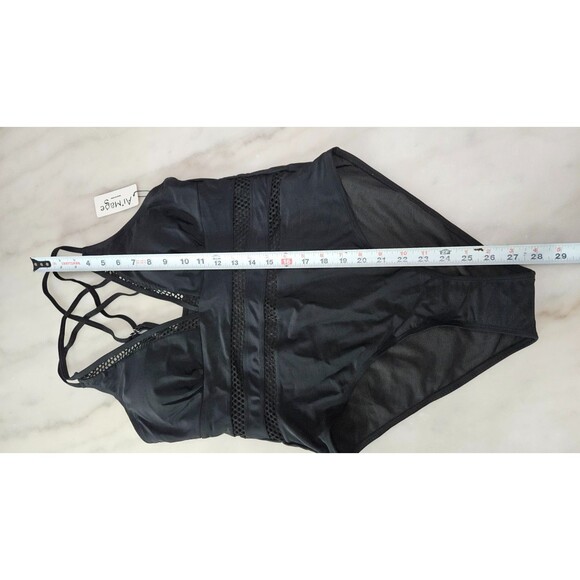 NWT Ai'Mage Black Sleeveless V Neck Pullover Women's Swimsuit Size L - Picture 2 of 9